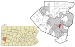 Allegheny County Pennsylvania incorporated and unincorporated areas Munhall highlighted